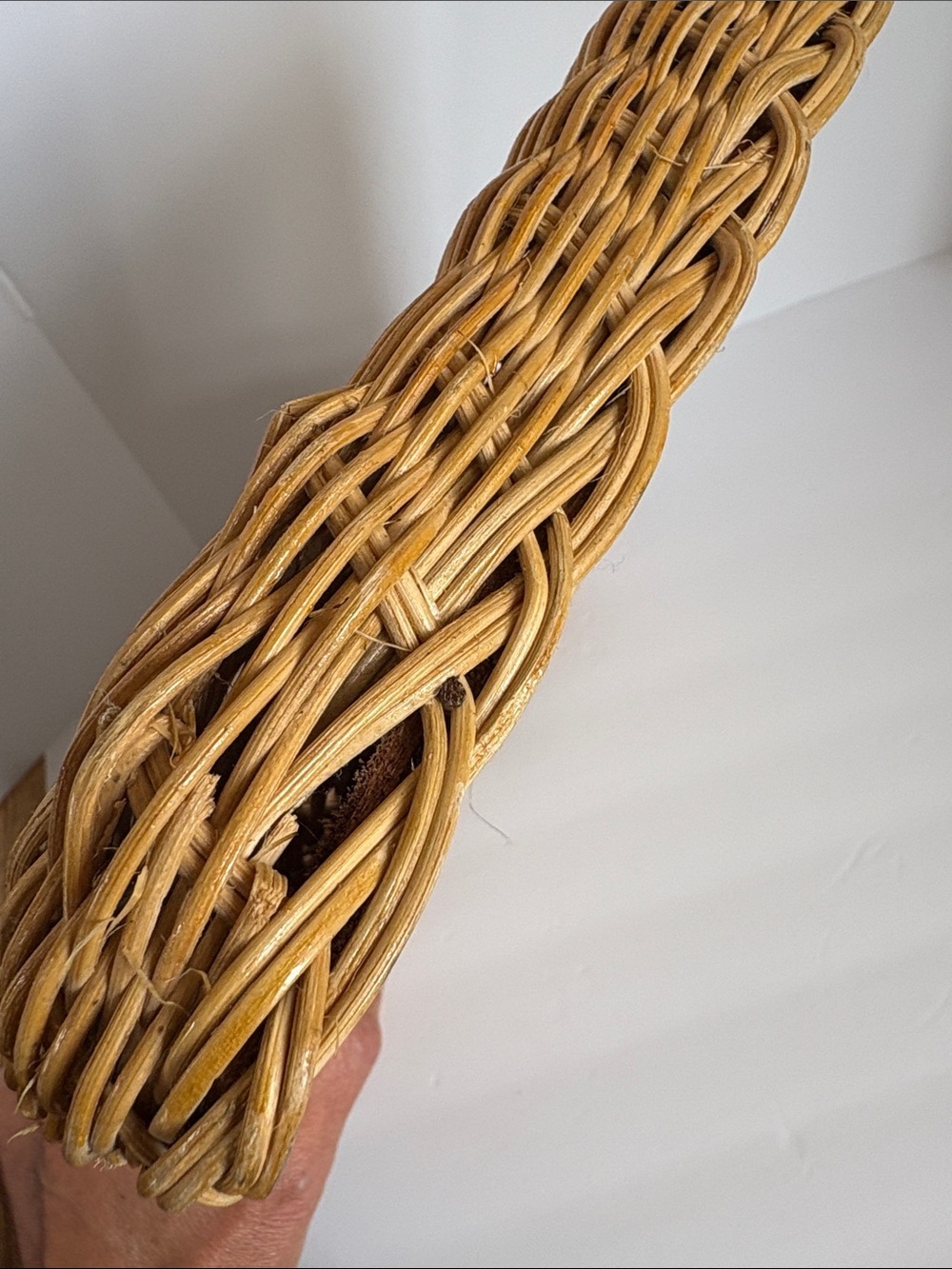 Vintage mid century wall mirror natural woven rattan frame boho coastal mirror - Picture 13 of 16